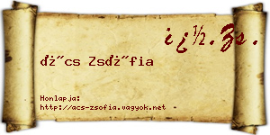 Ács Zsófia névjegykártya